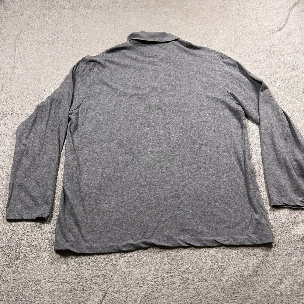 Calvin Klein 1/4 Zip Polo Shirt Men's XL Grey Striped Long Sleeve Minimalist